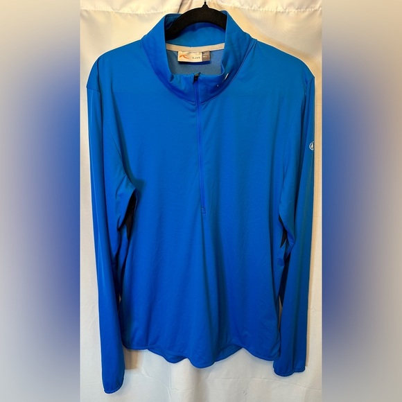 Kjus Dorian Half-Zip Golf Shirt Bright Blue Size 52 Large Lightweight Tiny Logo - Picture 1 of 11